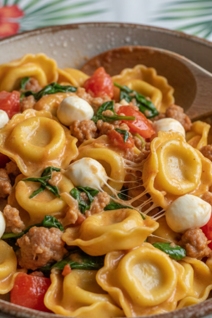 The Best Creamy Mozzarella Sausage Spinach Tomato Tortellini Recipe for 2026 1 Article Image Size 2025 12 18T165510.799