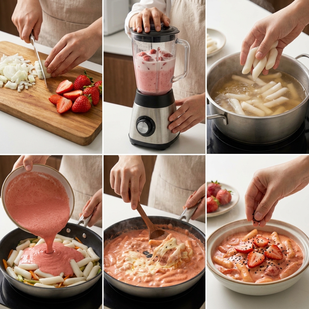 Rose tteokbokki recipe