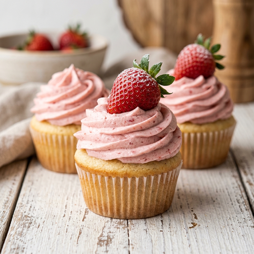Home 5 Strawberries And Cream Cupcakes Recipe