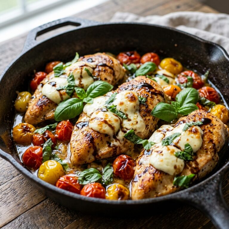 One Pan Caprese Chicken Recipe