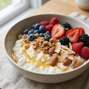 berry cottage cheese breakfast bowl
