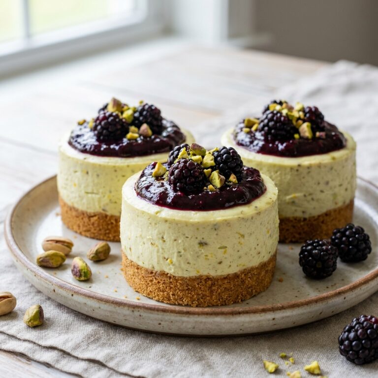 Pistachio Blackberry Cheesecake Towers Recipe: Elegant Individual Desserts 2026 17 pistachio blackberry cheesecake towers recipe