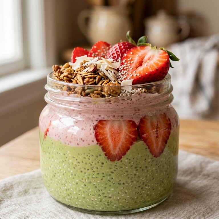 Strawberry Matcha Chia Pudding Recipe