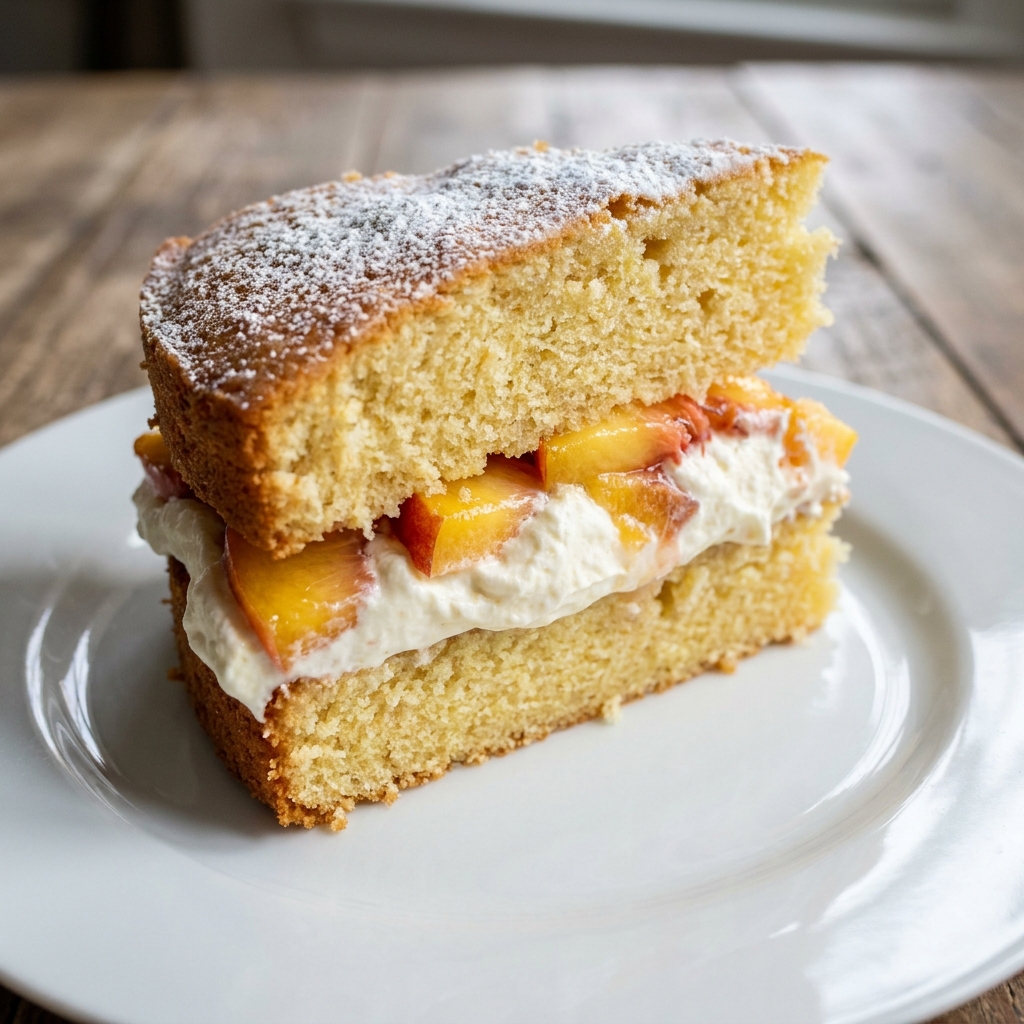 Peaches and Cream Victoria Sandwich Recipe