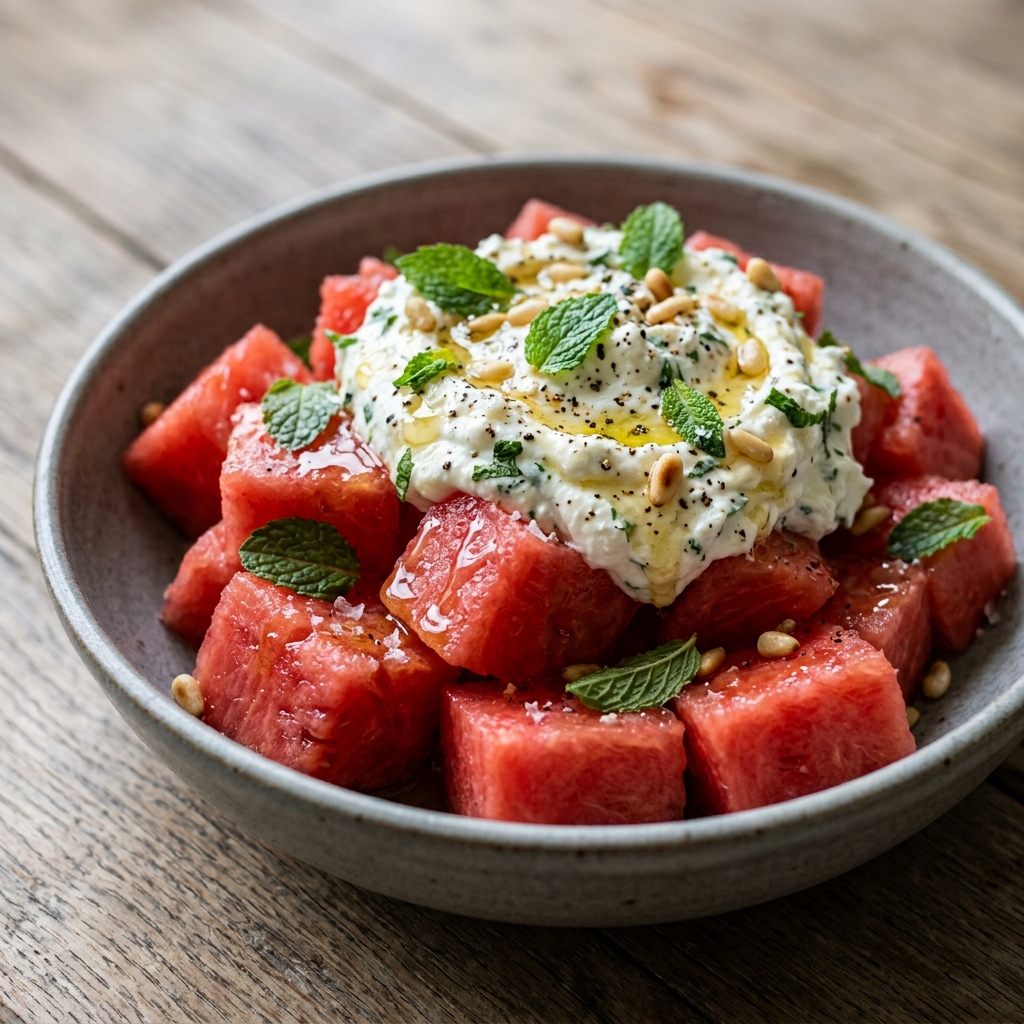 Watermelon With Whipped Feta Recipe