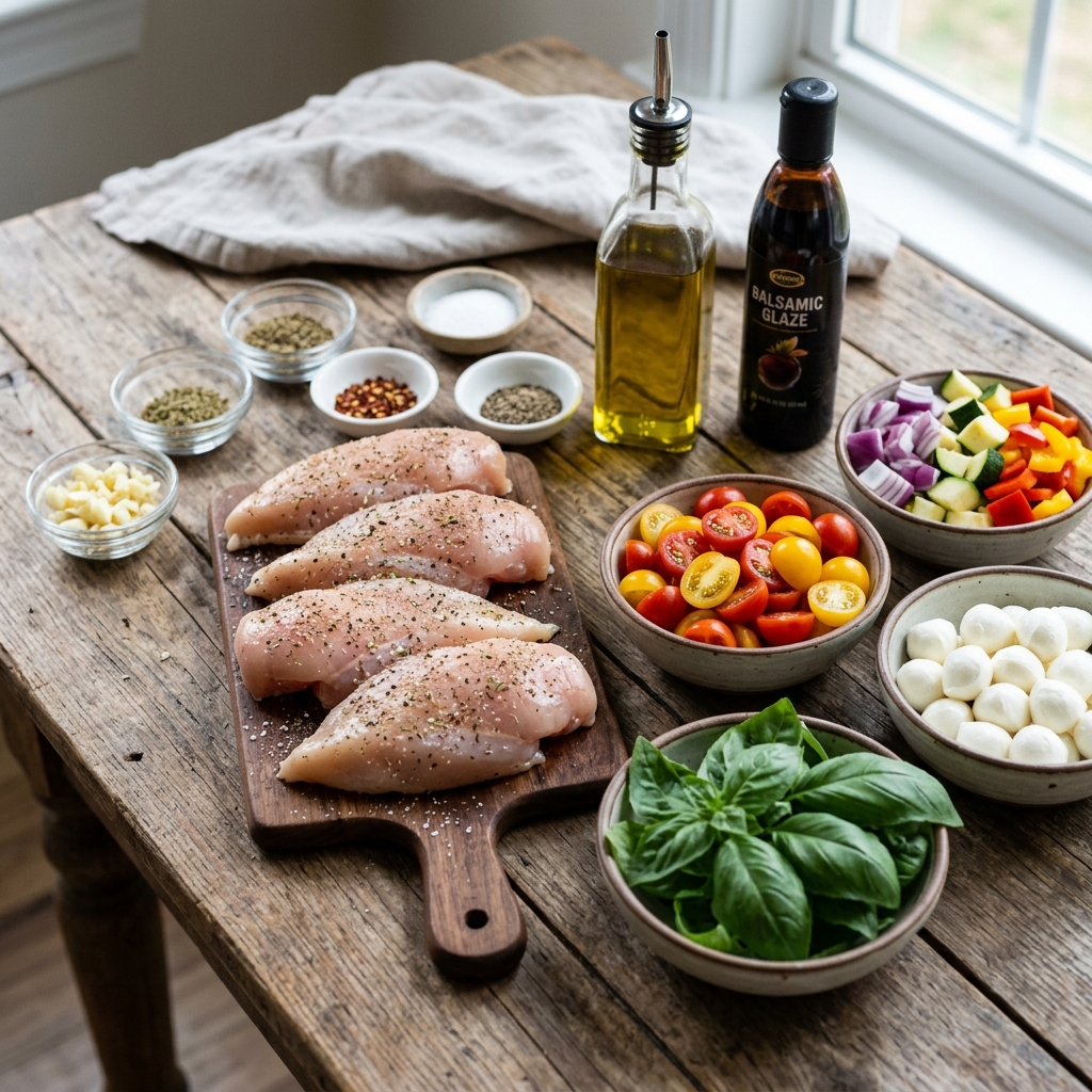 One Pan Caprese Chicken Recipe
