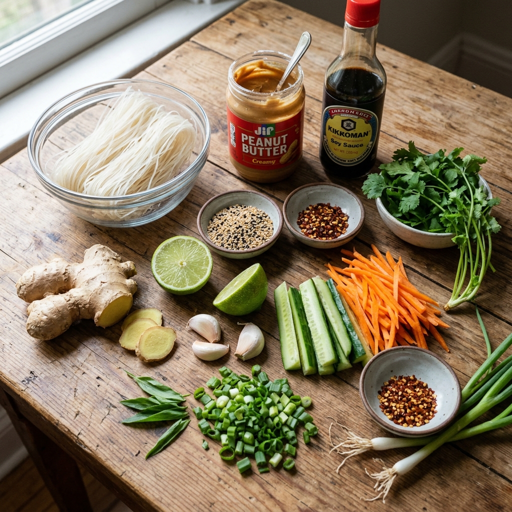 Cold Peanut Ginger Noodles Recipe