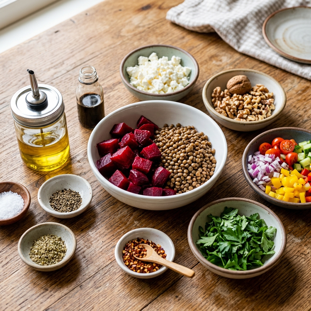 No-Cook Beet and Lentil Salad Recipe