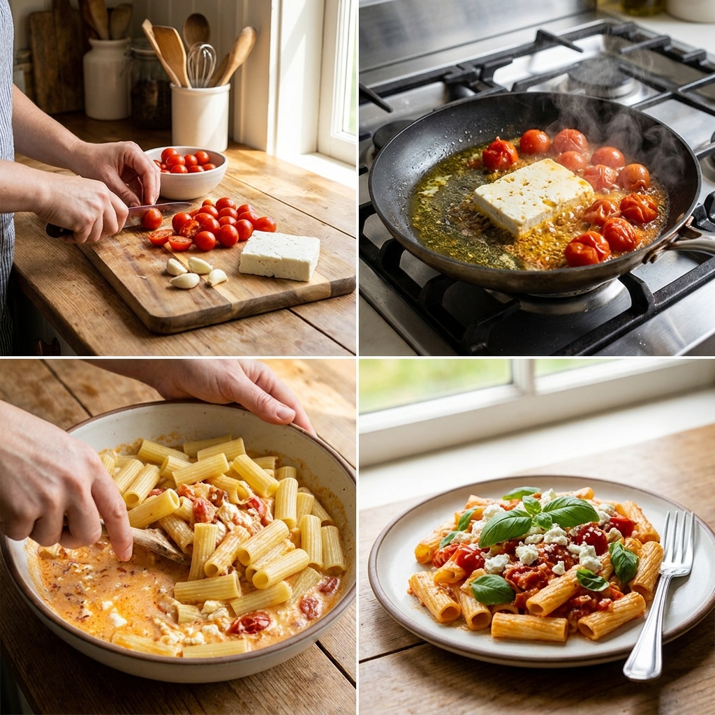 tiktok tomato feta pasta recipe