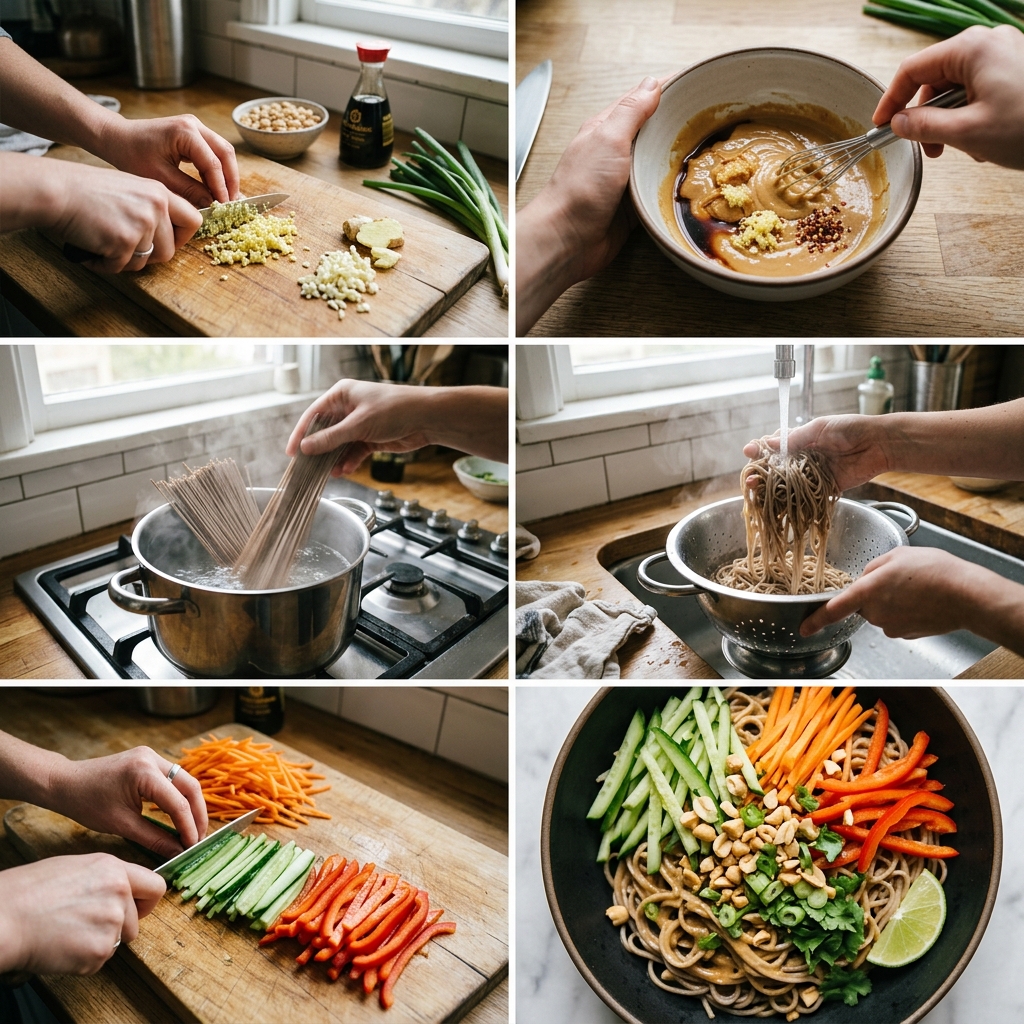 Cold Peanut Ginger Noodles Recipe