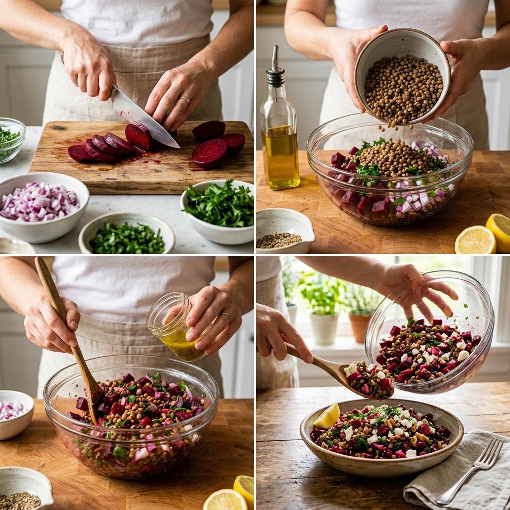 No-Cook Beet and Lentil Salad Recipe