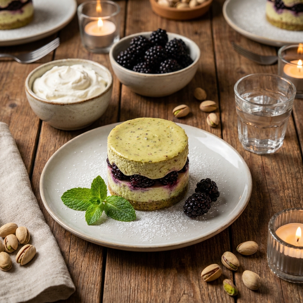 Pistachio Blackberry Cheesecake Towers Recipe: Elegant Individual Desserts 2026 15 pistachio blackberry cheesecake towers recipe