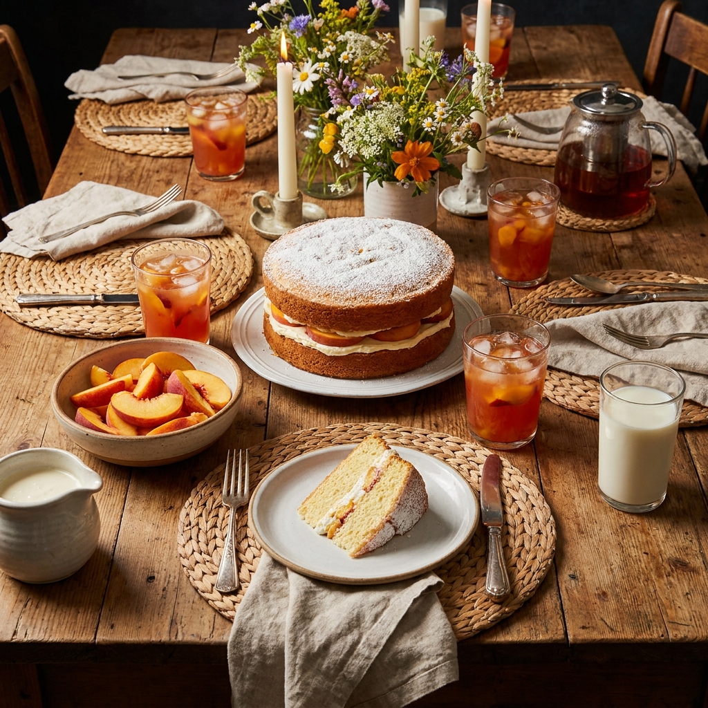 Peaches and Cream Victoria Sandwich Recipe