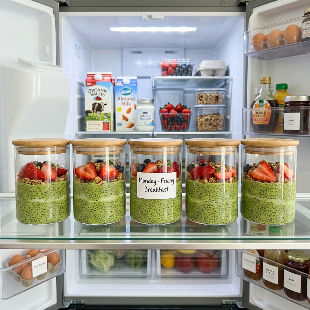 Strawberry Matcha Chia Pudding Recipe